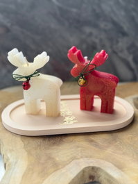 Aberto Design Christmas Candle Set 9 - Set de 3 Velas de Soja en Hormigón Rojo y Blanco